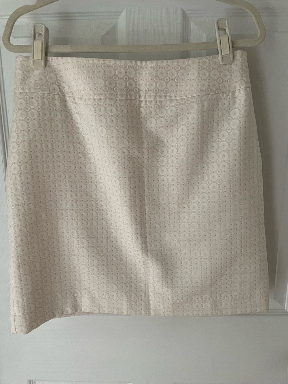 Ann Taylor Tonal Cream Dot Mini Skirt